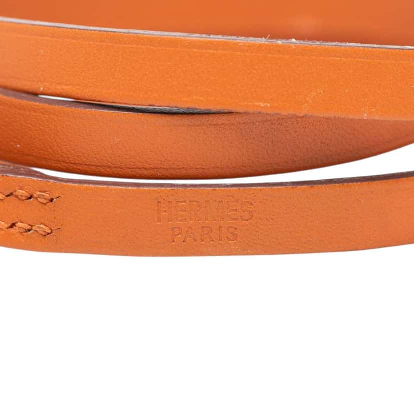 Hermès Leather Hapi 3 Bracelet M Orange Leather Very good condition - Model View