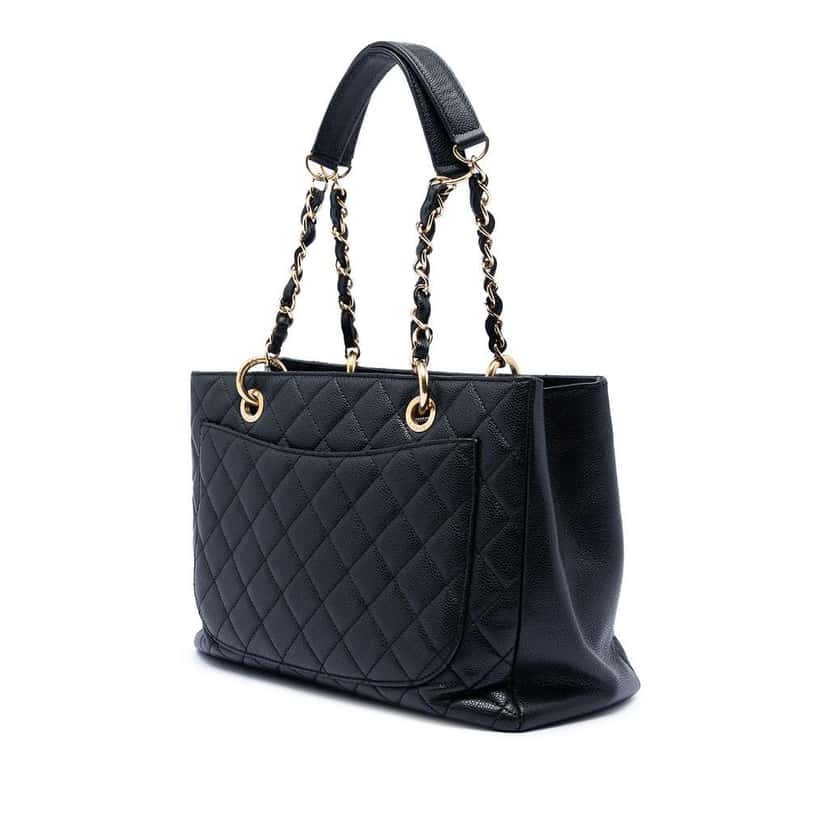 Chanel Caviar Grand Shopping Tote Black Leather Good condition - Back View