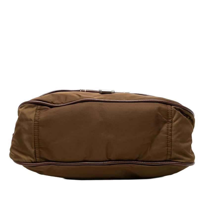 Prada Leather and Tessuto Shoulder Bag Brown Good condition - Inside View