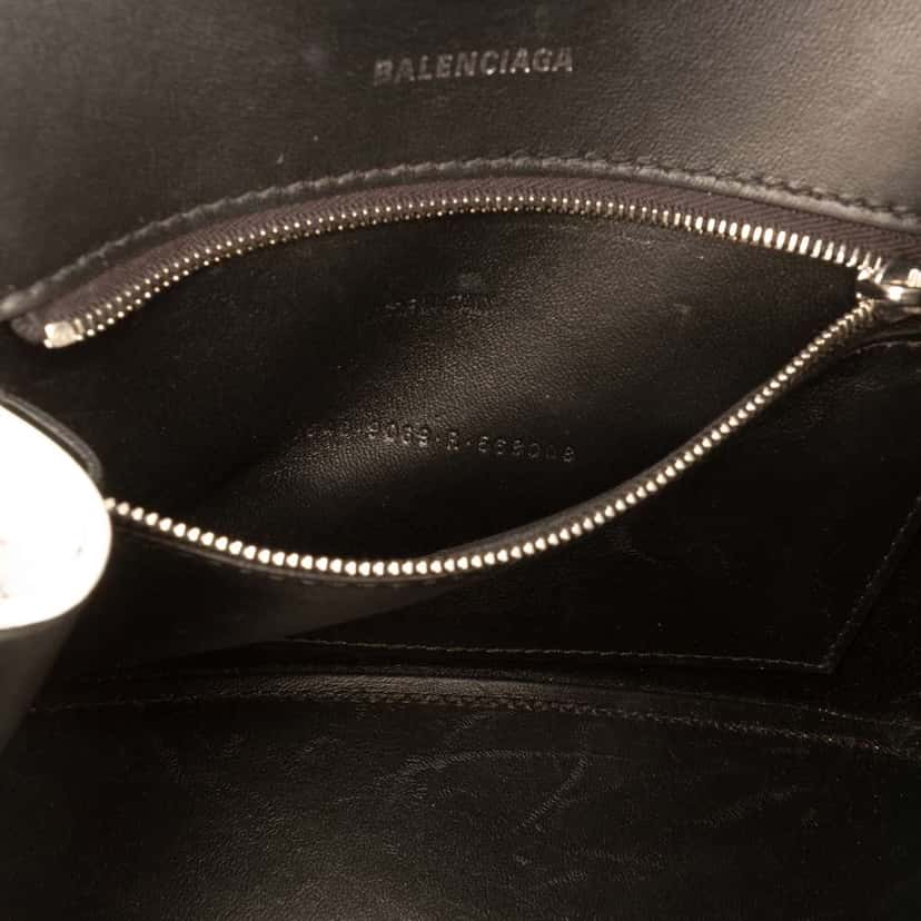 Balenciaga Small Smooth Calfskin Sprayed Polka Dot Hourglass Satchel White Leather Good condition - Box View