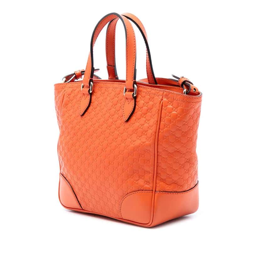 Gucci Small Microguccissima Bree Satchel Orange Leather Very good condition - Back View
