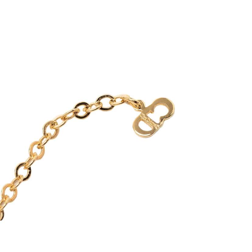 Dior Gold Plated Logo Pendant Necklace Gold Metal Very good condition - Model View