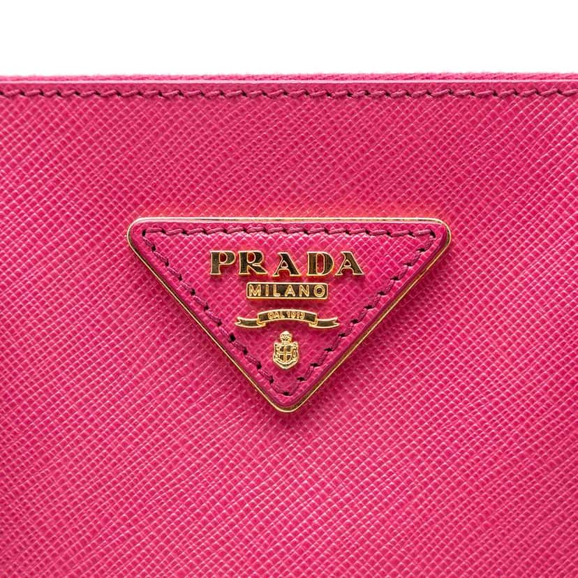 Prada Medium Saffiano Lux Galleria Double Zip Satchel Pink Leather Very good condition - Box View