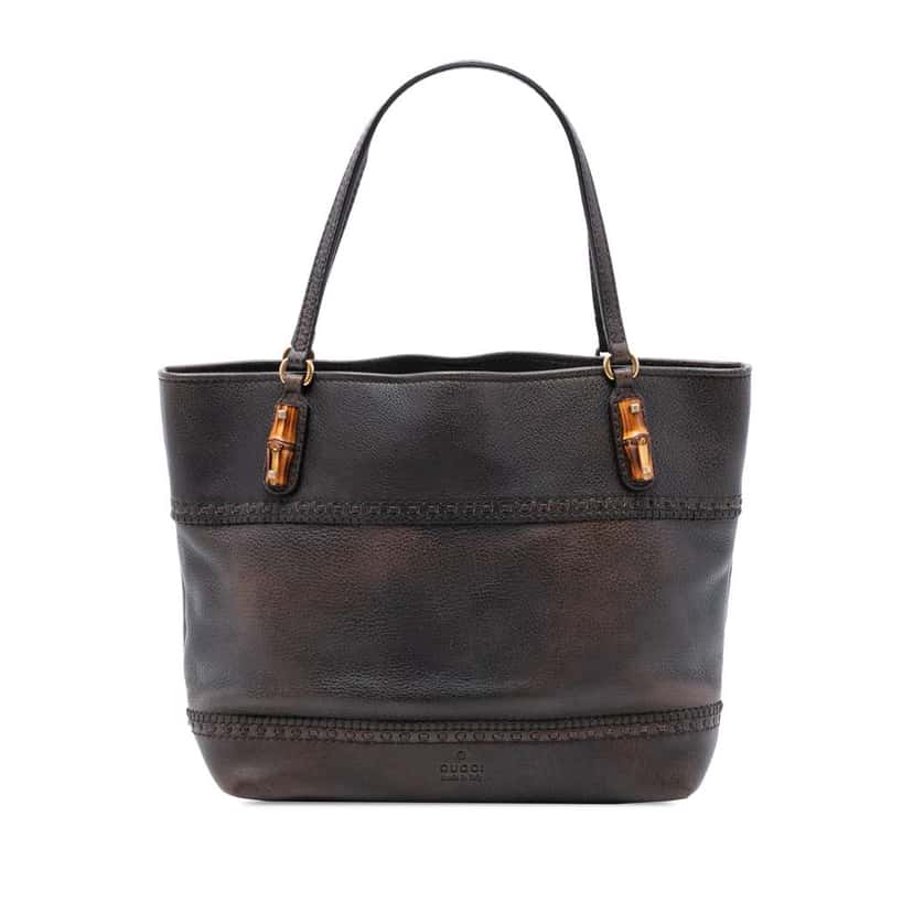 Gucci Leather Laidback Crafty Tote Brown Leather Very good condition - Front View