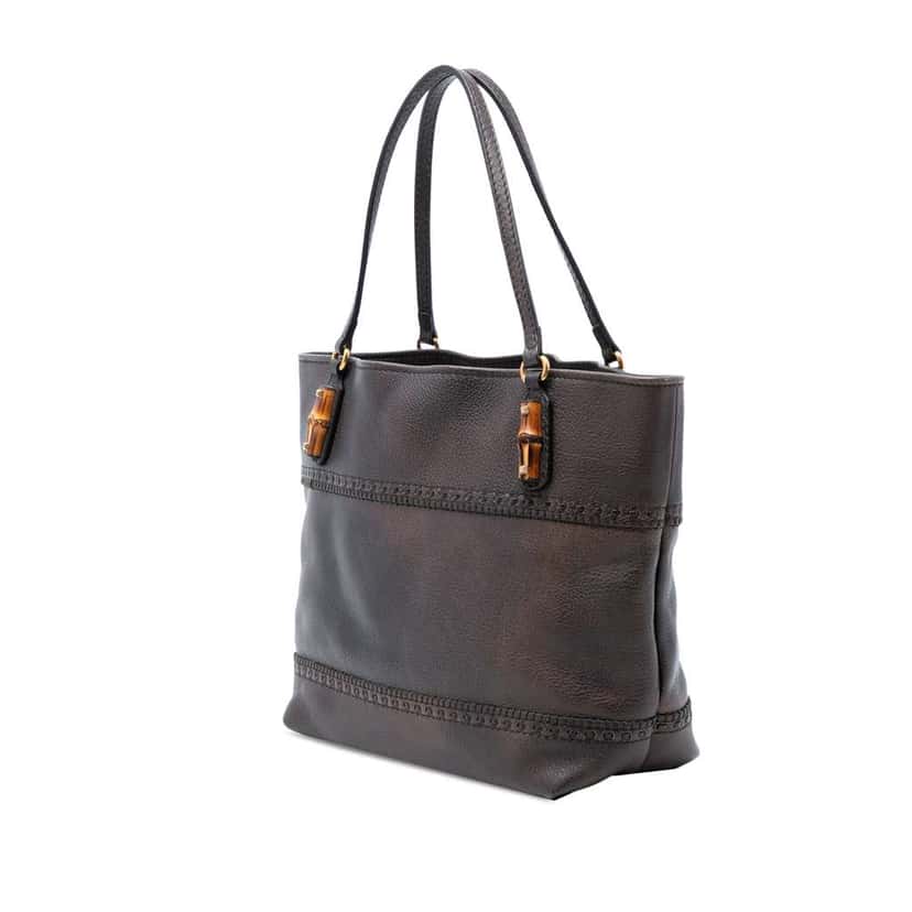 Gucci Leather Laidback Crafty Tote Brown Leather Very good condition - Back View