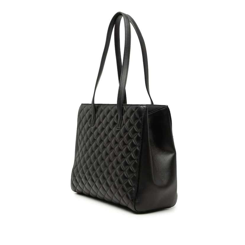 Versace Medium Quilted Nappa Leather La Medusa Tote Black Leather Very good condition - Back View