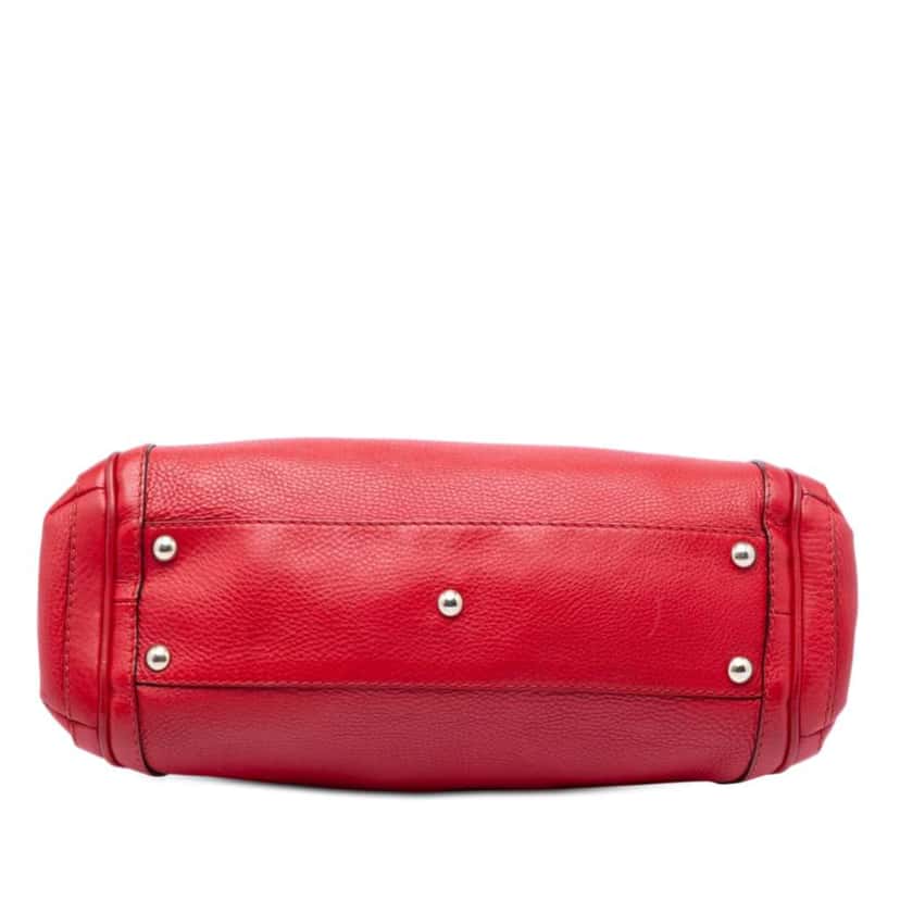 Gucci Pebbled Calfskin Bella Satchel Red Leather Very good condition - Inside View
