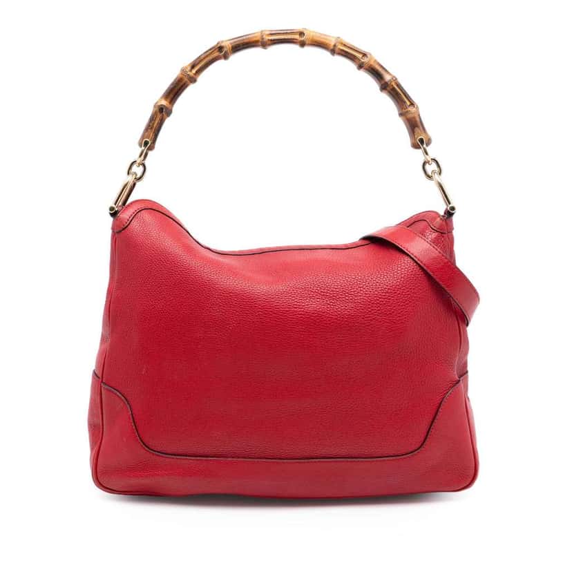 Gucci Calfskin Bamboo Diana Satchel Red Leather Very good condition - Front View
