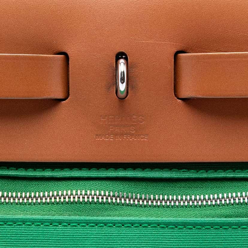 Hermès Toile Herbag Zip 31 Green Canvas Good condition - Box View