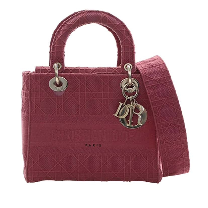Dior Medium Canvas Cannage Lady D Lite Red Canvas Good condition - Front View