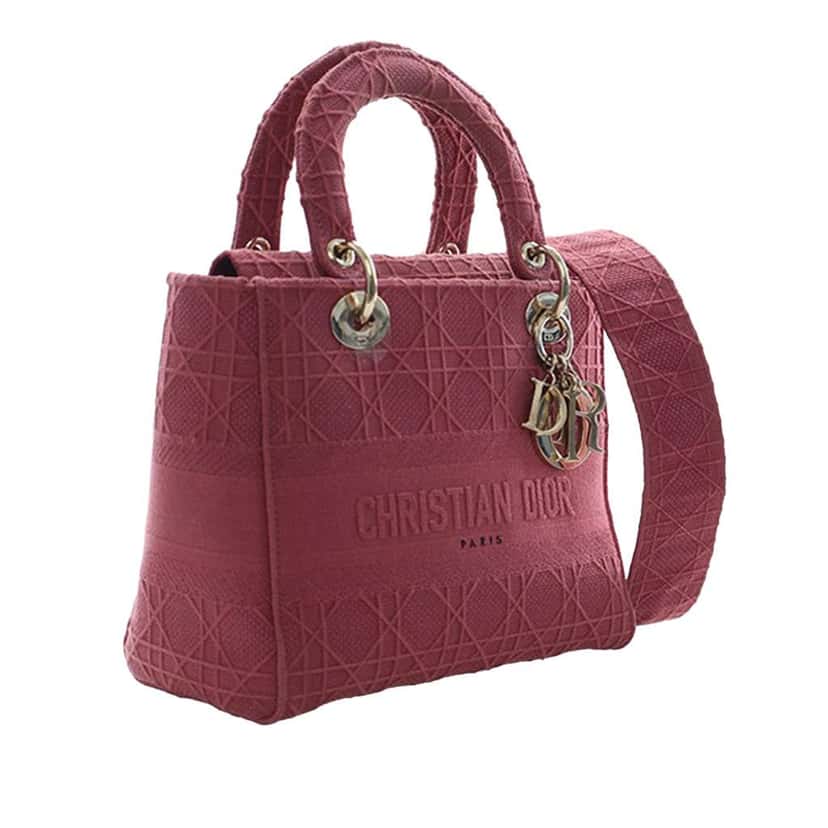 Dior Medium Canvas Cannage Lady D Lite Red Canvas Good condition - Inside View