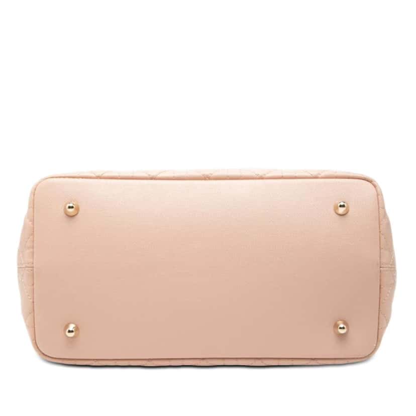 Dior Medium Coated Canvas Cannage Panarea Tote Pink Canvas Very good condition - Inside View