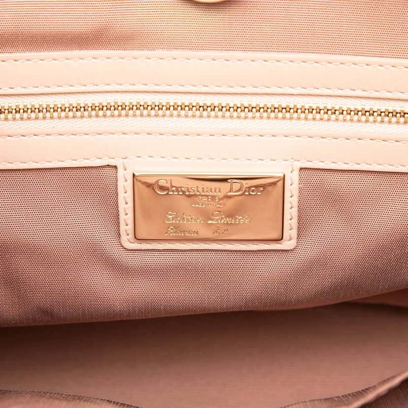 Dior Medium Coated Canvas Cannage Panarea Tote Pink Canvas Very good condition - Box View