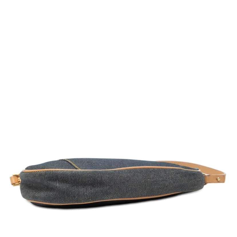 Dior Mini Denim Saddle Pochette Blue Denim Very good condition - Inside View