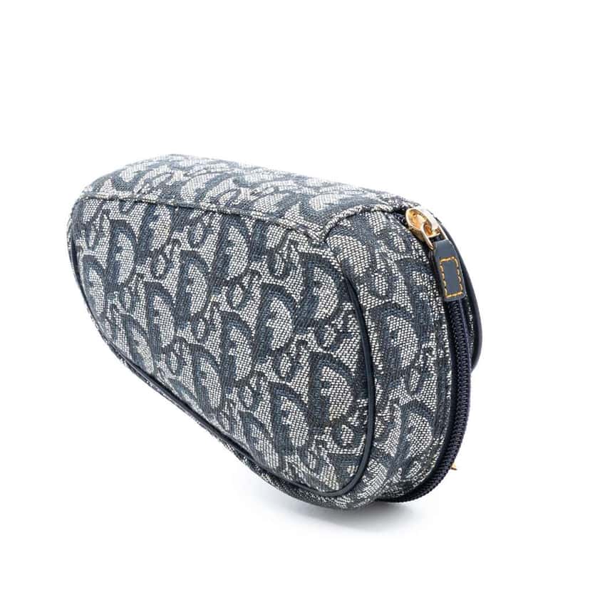 Dior Diorissimo Canvas Saddle Pouch Blue Canvas Good condition - Back View