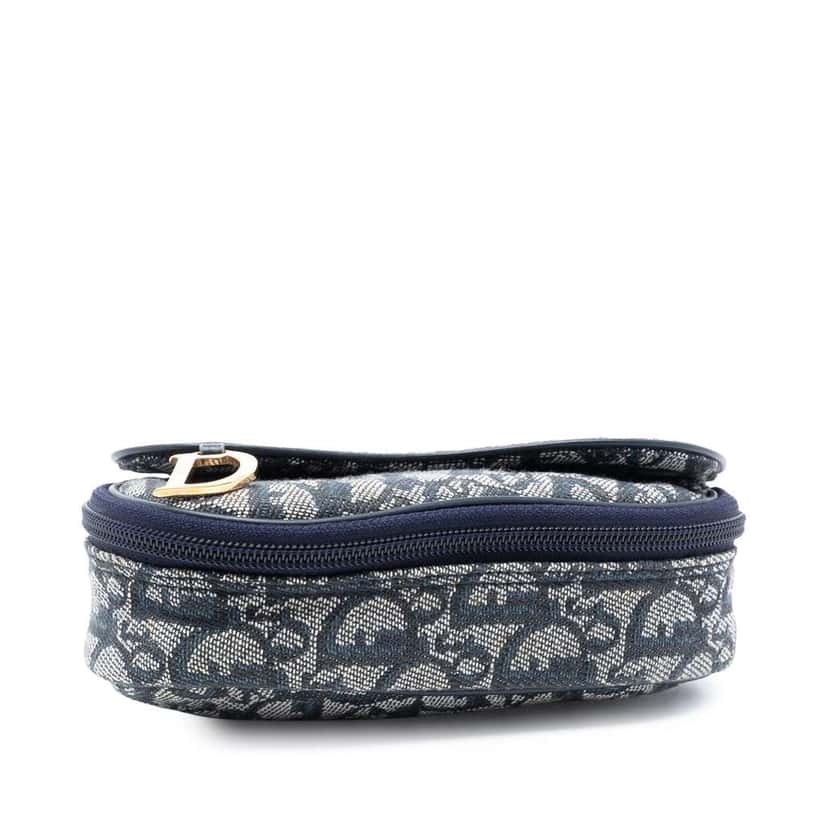 Dior Diorissimo Canvas Saddle Pouch Blue Canvas Good condition - Inside View