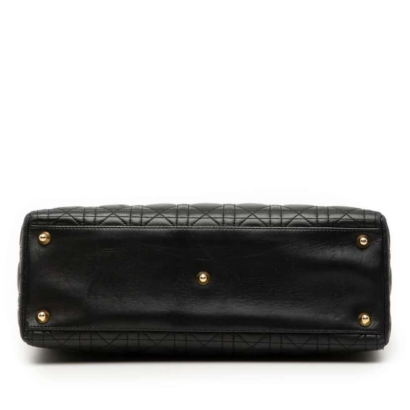 Dior Large Lambskin Cannage Lady Dior Black Leather Very good condition - Inside View
