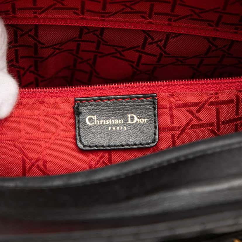 Dior Large Lambskin Cannage Lady Dior Black Leather Very good condition - Box View
