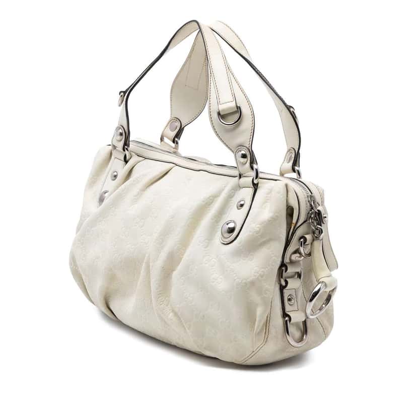 Gucci Guccissima Icon Bit Satchel White Leather Very good condition - Back View