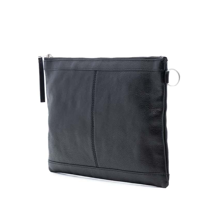 Balenciaga Lambskin Motocross Classic Clip M Clutch Black Leather Very good condition - Back View