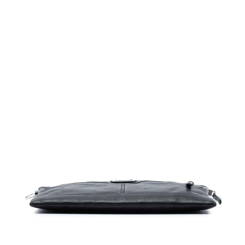 Balenciaga Lambskin Motocross Classic Clip M Clutch Black Leather Very good condition - Inside View