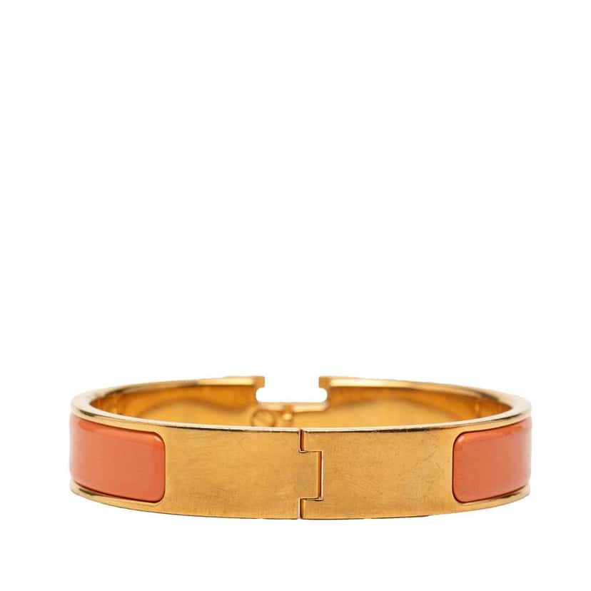 Hermès Narrow Enamel Clic H Bracelet PM Orange Very good condition - Inside View