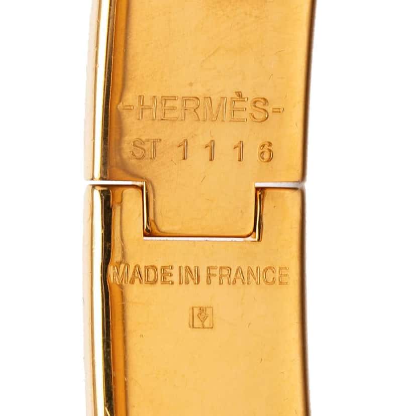 Hermès Narrow Enamel Clic H Bracelet PM Orange Very good condition - Model View