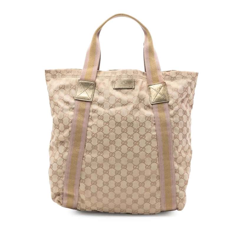 Gucci GG Canvas Web Tote Beige Very good condition - Front View