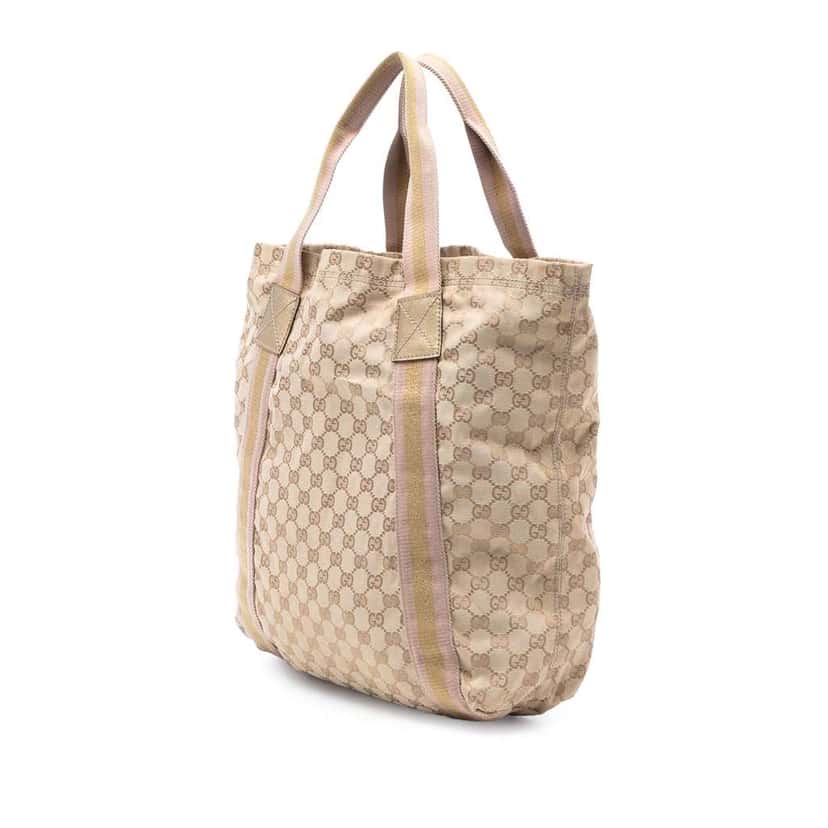 Gucci GG Canvas Web Tote Beige Very good condition - Back View