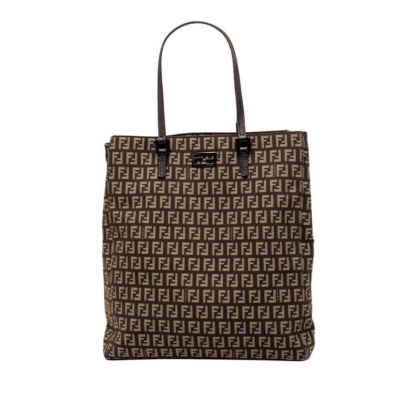 Fendi Zucchino Canvas Tote Brown Canvas Very good condition - Front View