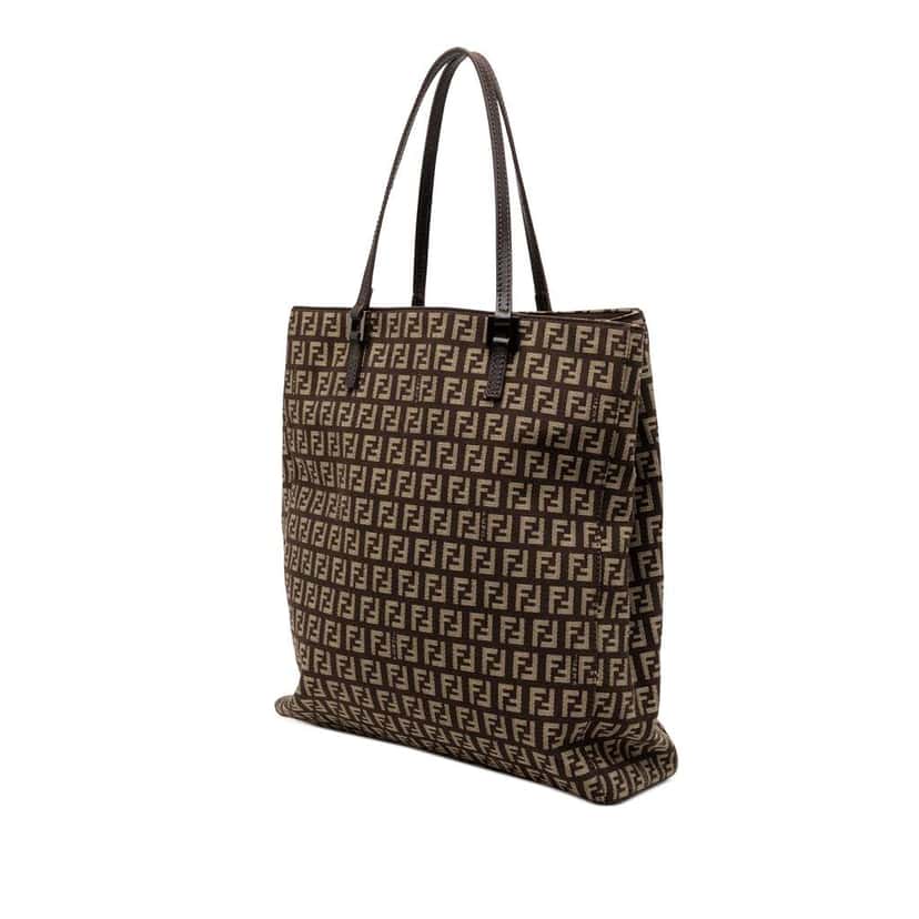 Fendi Zucchino Canvas Tote Brown Canvas Very good condition - Back View