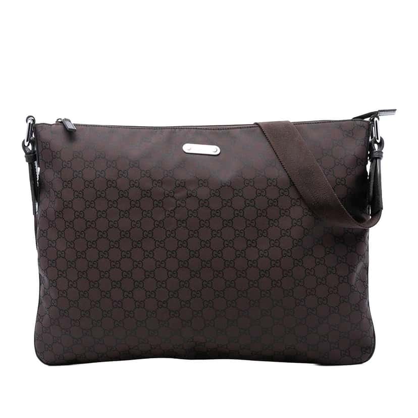Gucci GG Nylon Crossbody Brown Very good condition - Front View