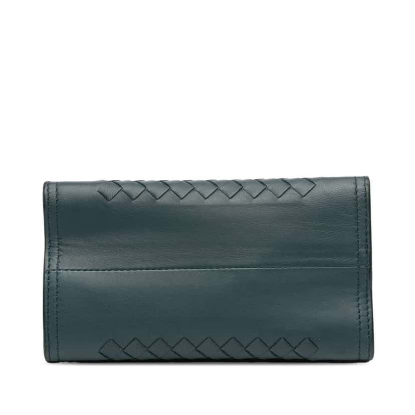 Bottega Veneta Nappa Intrecciato Chain Wallet Blue Leather Very good condition - Inside View