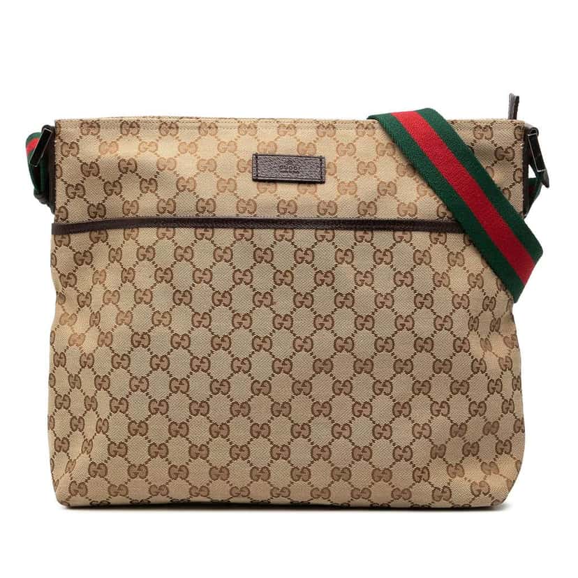 Gucci GG Canvas Web Crossbody Beige Very good condition - Front View