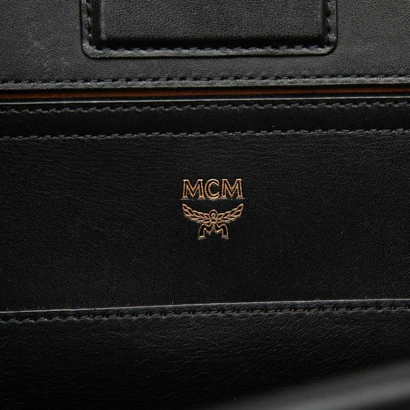 MCM Visetos Nylon Claudia Studded Tote Black Very good condition - Box View