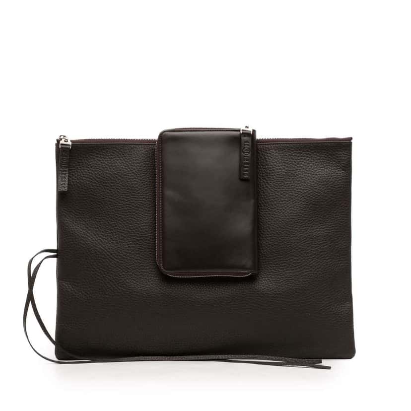 Maison Margiela Leather Clutch Grey Leather Very good condition - Front View