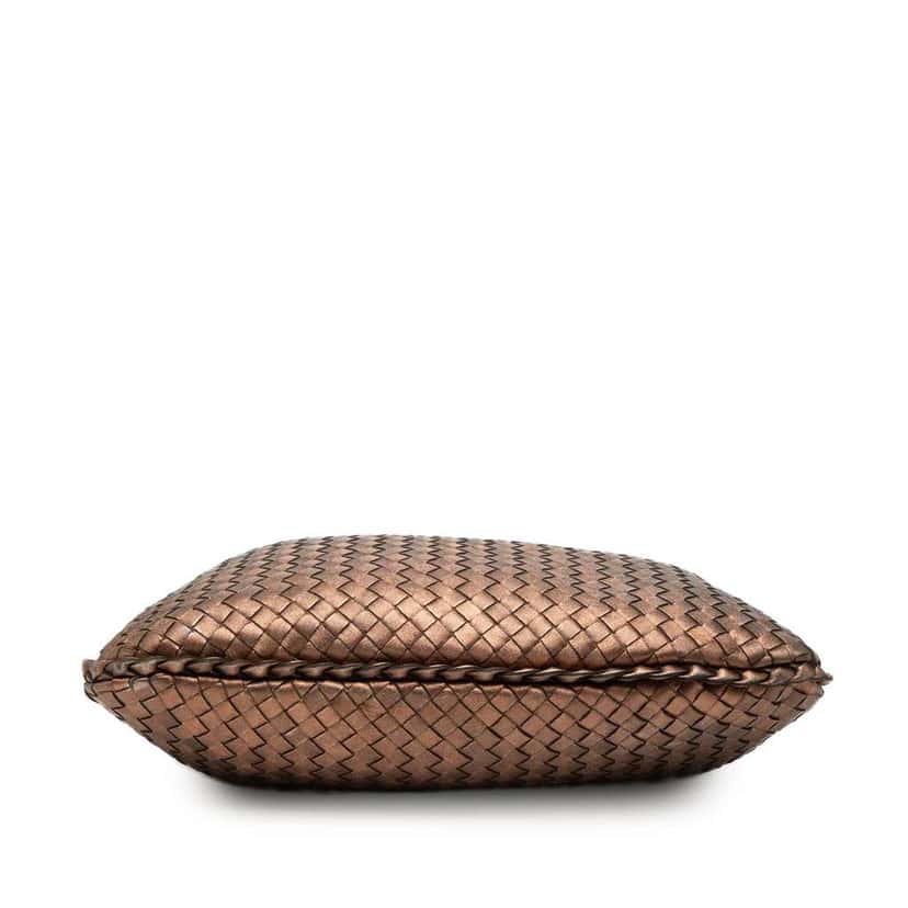 Bottega Veneta Small Metallic Nappa Intrecciato Veneta Hobo Brown Leather Very good condition - Inside View