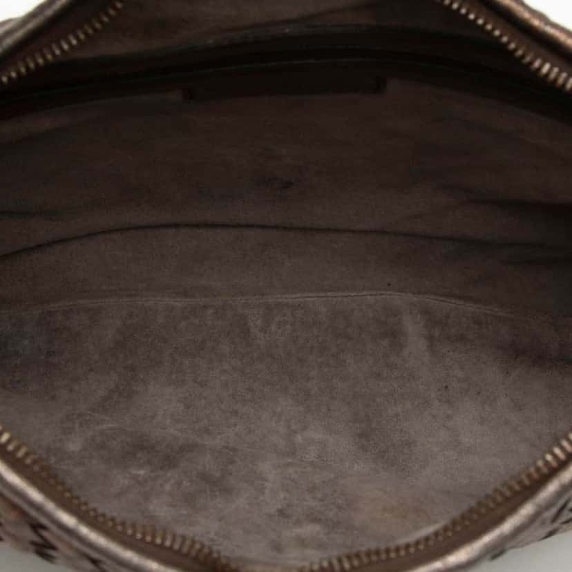 Bottega Veneta Small Metallic Nappa Intrecciato Veneta Hobo Brown Leather Very good condition - Model View