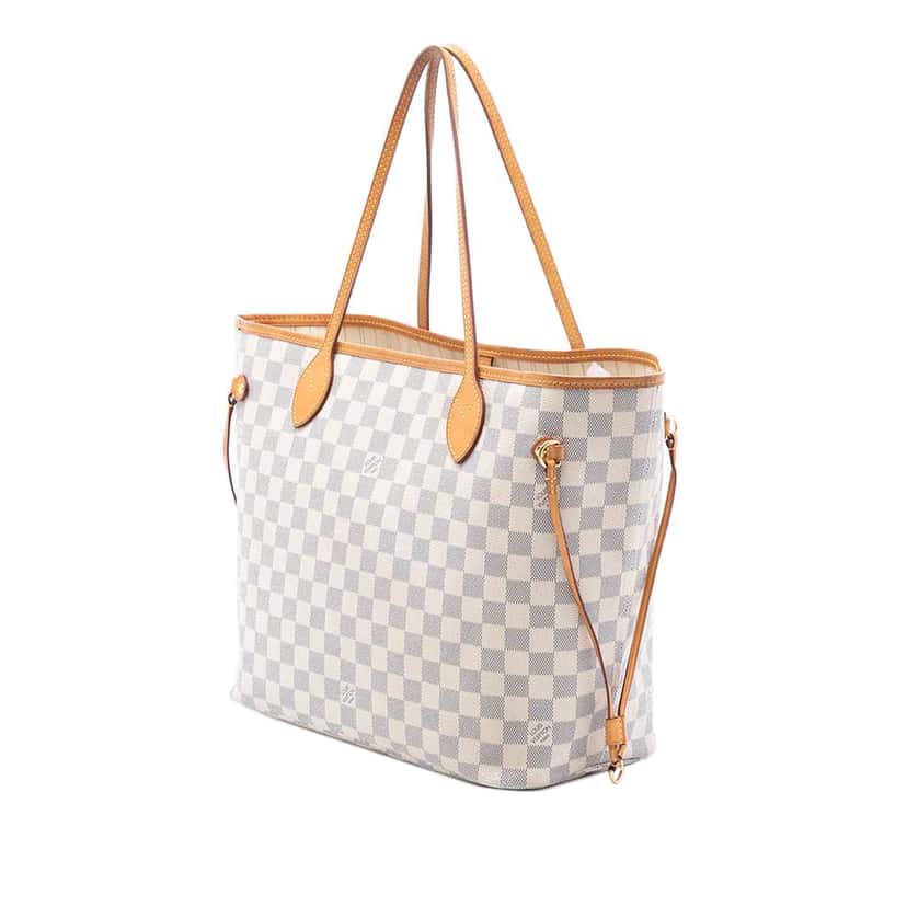 Louis Vuitton Damier Azur Neverfull MM White Very good condition - Back View