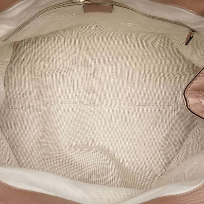 Gucci Medium Metallic Calfskin Sukey Tote Pink Leather Very good condition - Model View