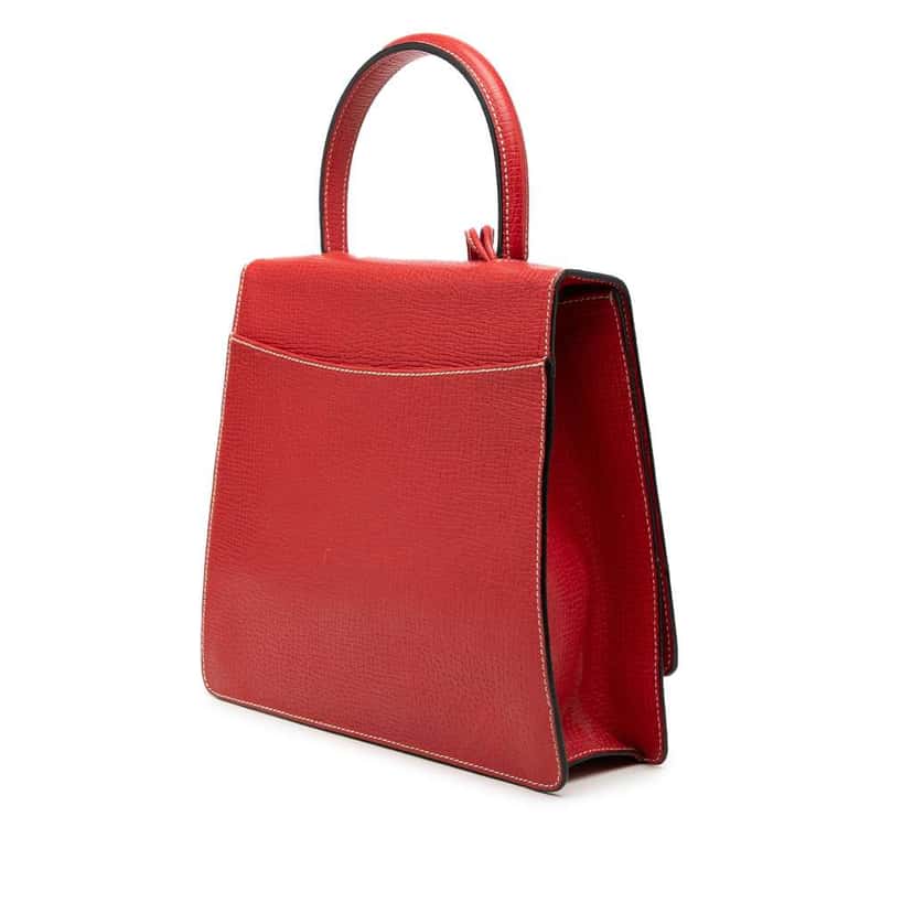 Loewe Textured Leather Barcelona Top Handle Bag Red Leather Very good condition - Back View