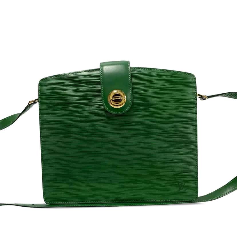 Louis Vuitton Epi Capucines Green Leather Very good condition - Front View