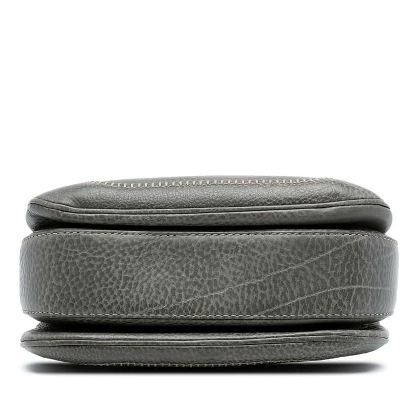 Gucci Medium Calfskin New Bamboo Top Handle Bag Grey Leather Very good condition - Inside View
