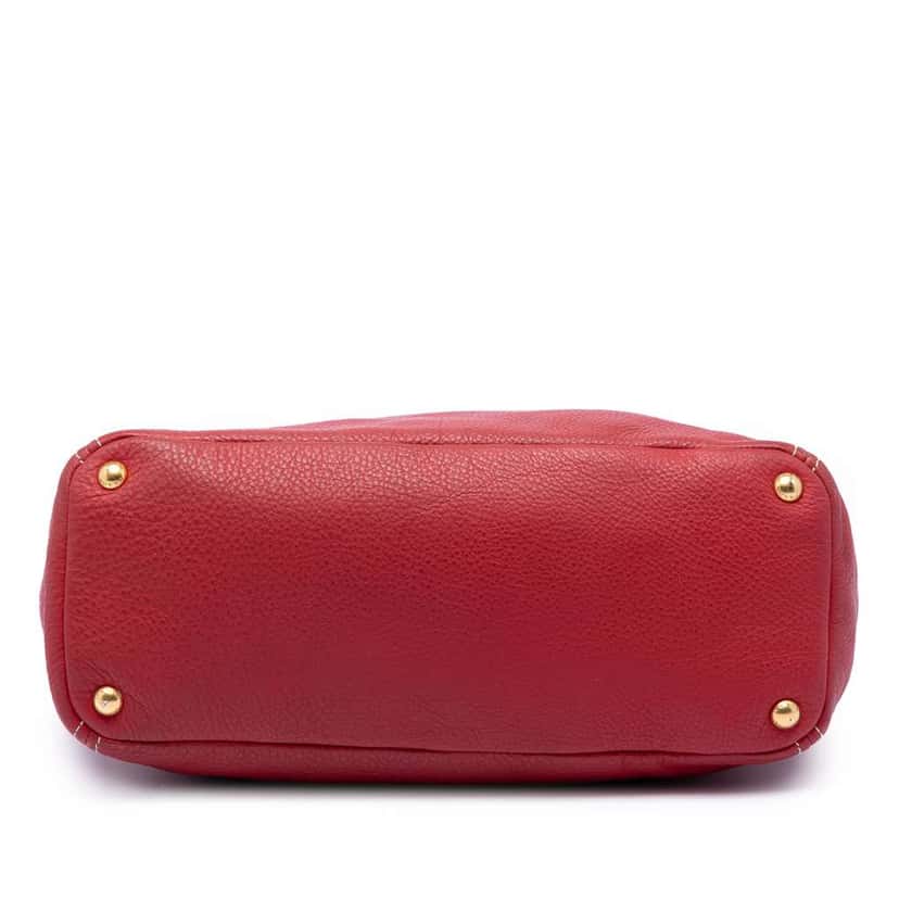 Prada VItello Daino Double Pocket Tote Red Leather Very good condition - Inside View