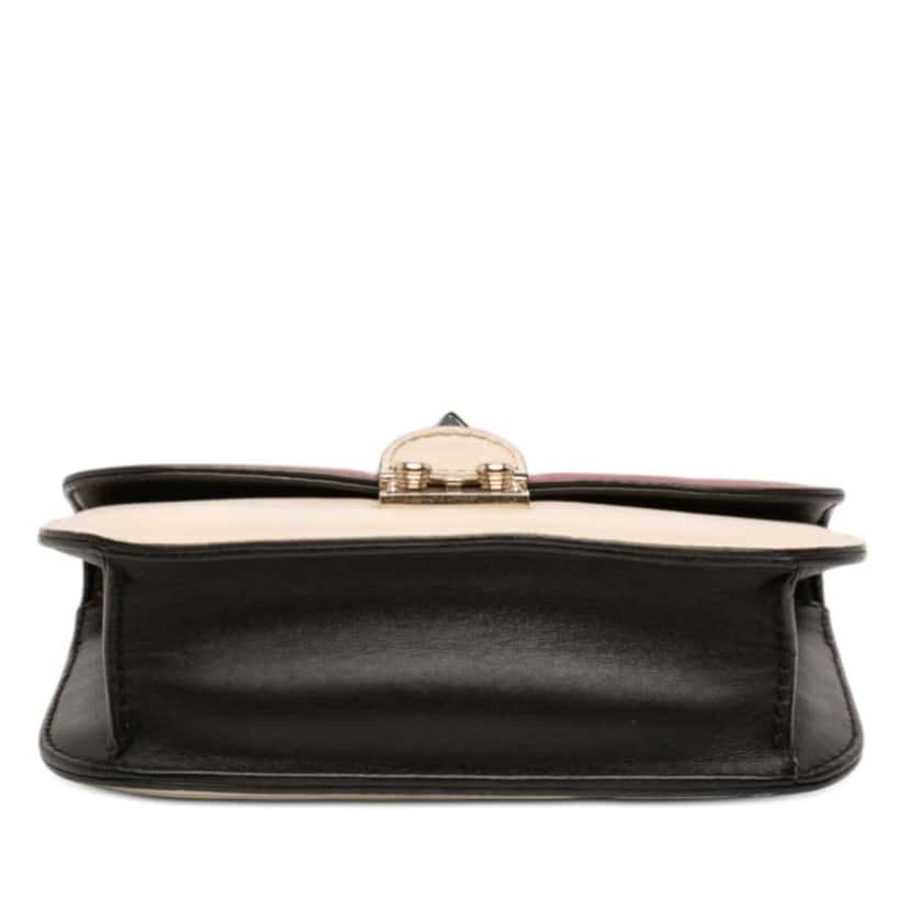 Valentino Small Tricolor Calfskin Rockstud Glam Lock Crossbody White Leather Very good condition - Inside View