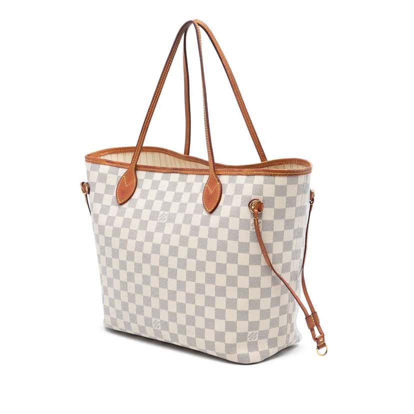Louis Vuitton Damier Azur Neverfull MM White Very good condition - Back View