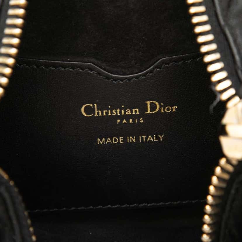 Dior Small Lambskin Cannage Dior Vibe Hobo Black Leather Very good condition - Box View