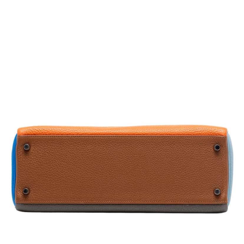 Hermès Clemence Arlequin Kelly II Retourne 32 Orange Leather Very good condition - Inside View