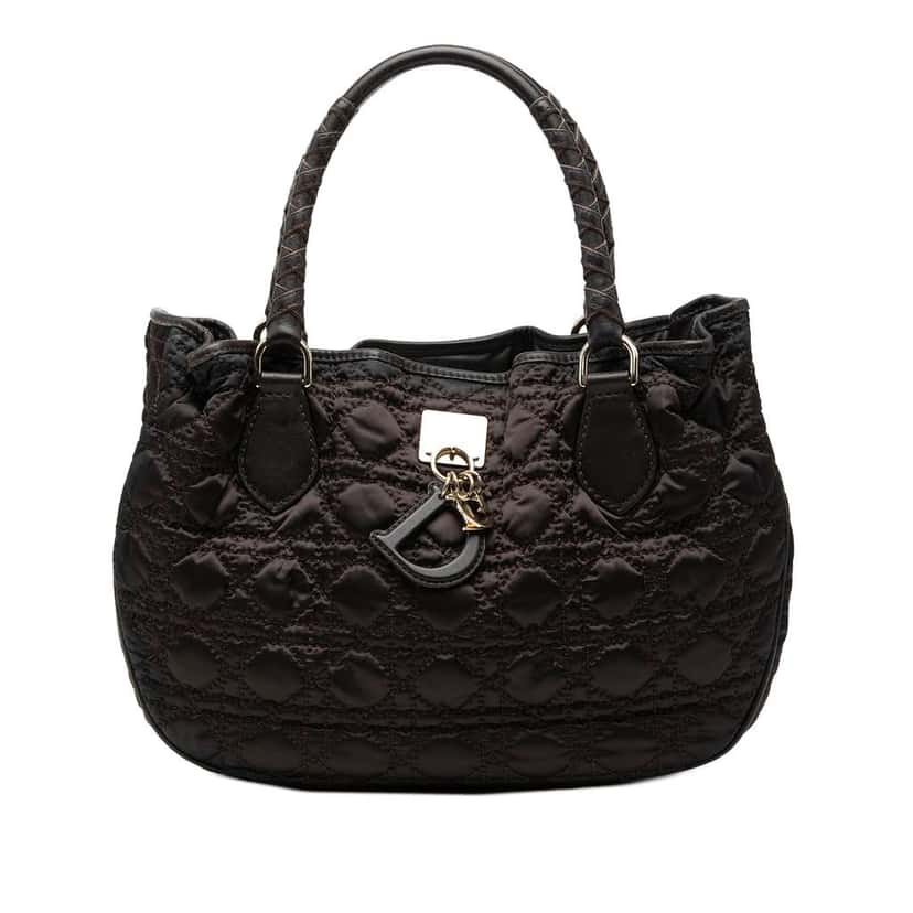 Dior Nylon Cannage Lovely Handbag Brown Good condition - Front View