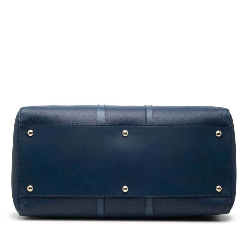 Gucci Large Diamante Bright Leather Carry On Duffle Bag Blue Leather Good condition - Inside View